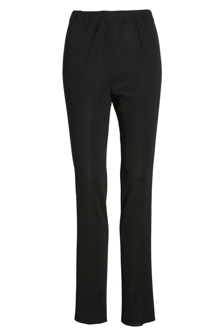 Straight-Leg Knit Pants, Alternate, color, BLACK