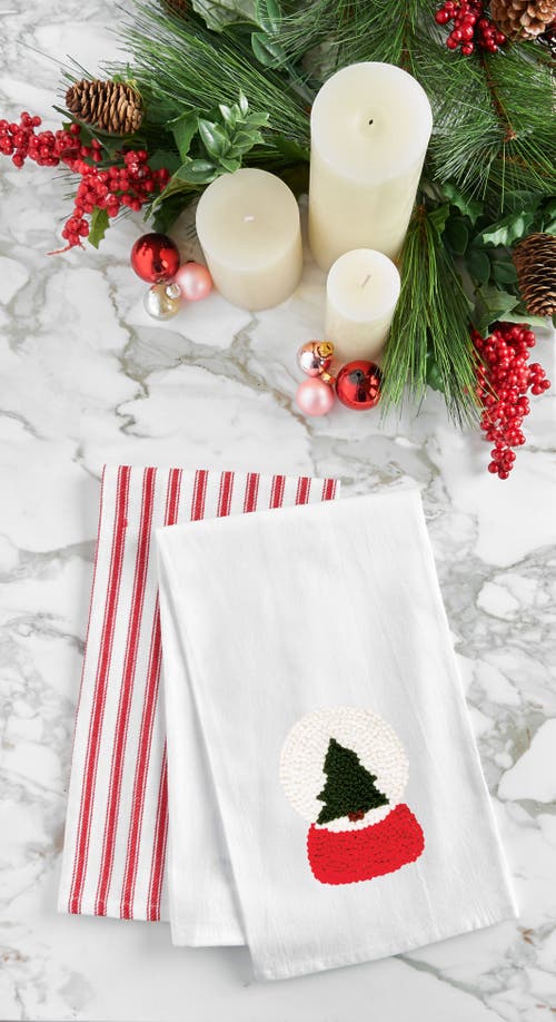 C & F Home C&f Home Snow Globe Tree French Knot Flour Sack Kitchen Towel In Neutral