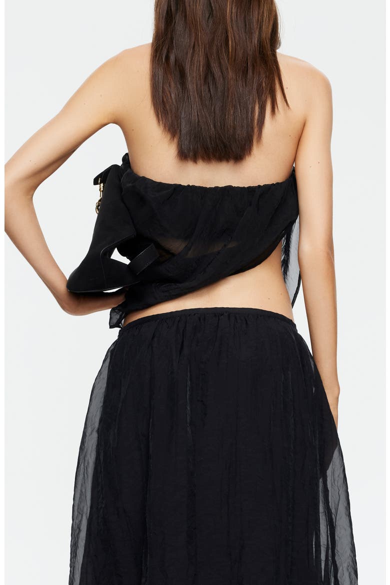 Intuition Sheer Strapless Crop Top, Alternate, color, NOIR