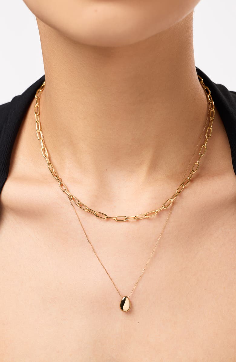 Ana Luisa Solid Yellow Gold - Large Paperclip Necklace, Alternate, color, Gold