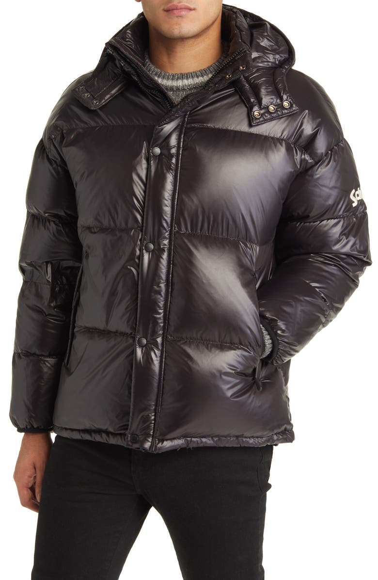 Schott NYC Hooded Down Jacket, Alternate, color, 
