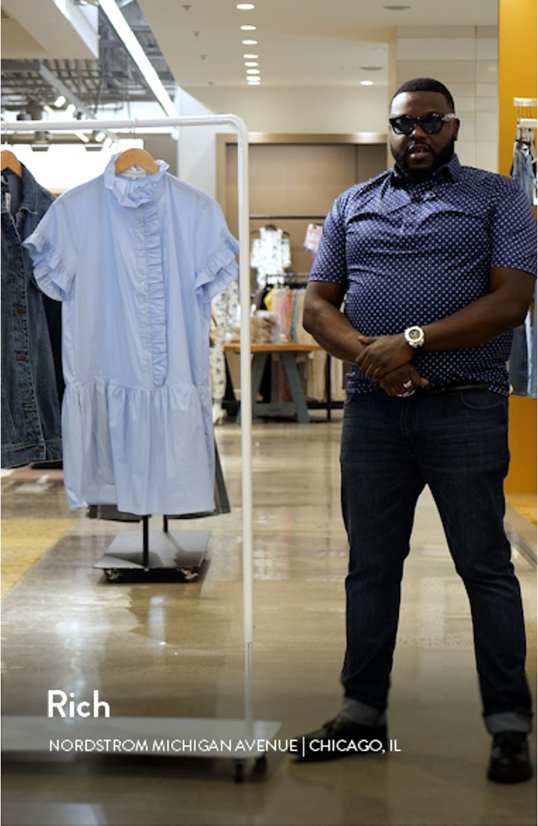 Ruffle Drop Waist Poplin Minidress, sales video thumbnail