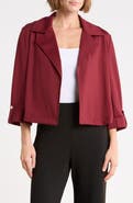T Tahari Cropped Button Tab Sleeve Jacket