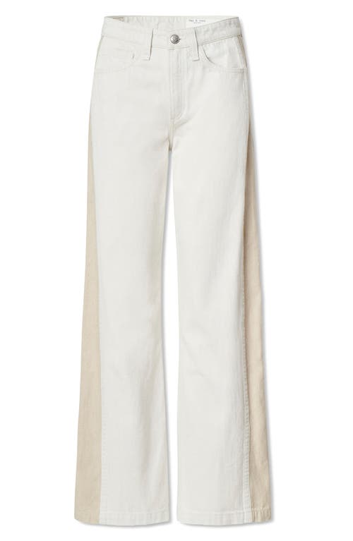 Rag & Bone Logan High Rise Spliced Wide Leg Jeans In Twostone In Neutral