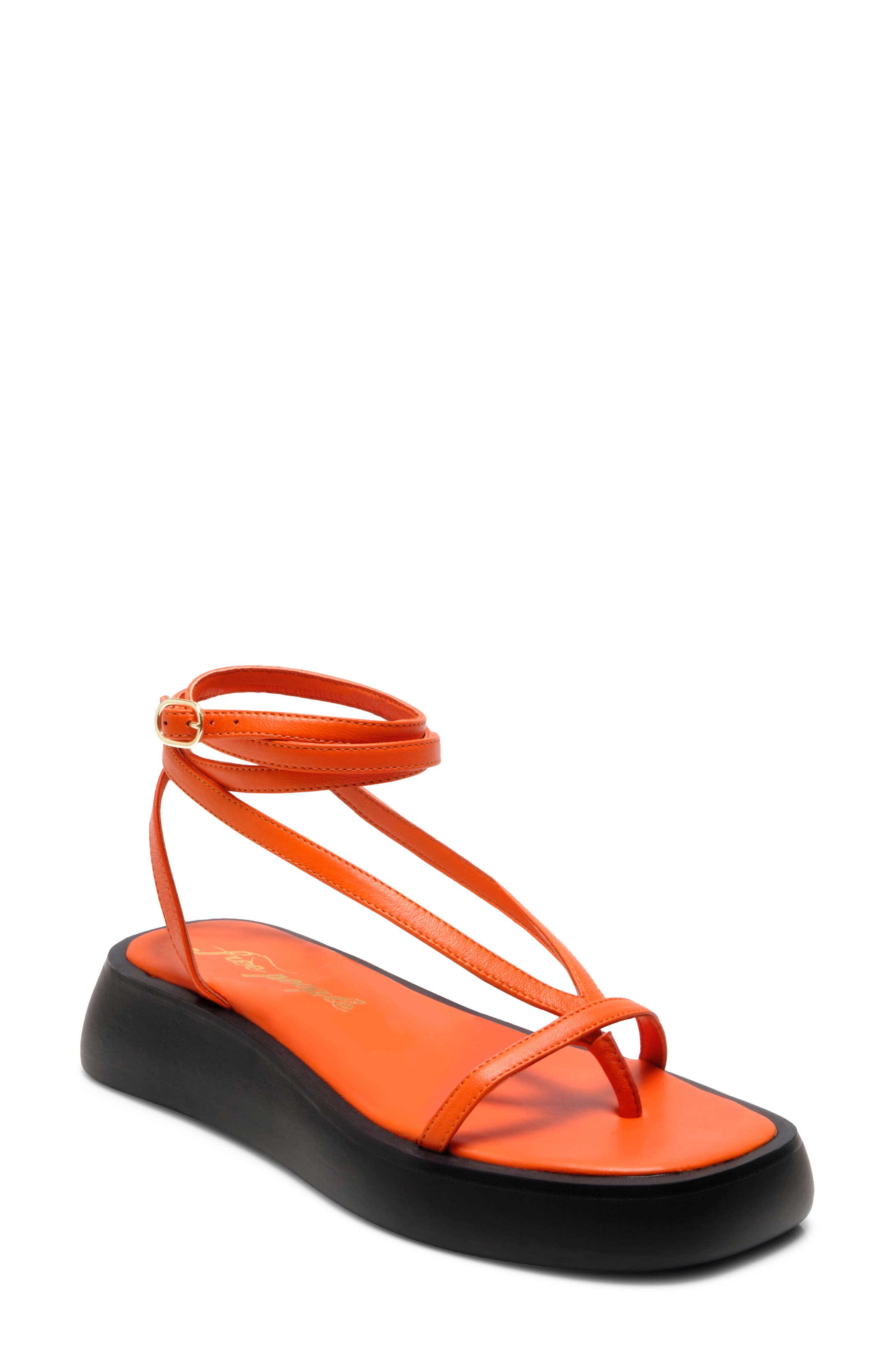 Free People Winnie Ankle Strap Platform Sandal, Main, color, Vermillion