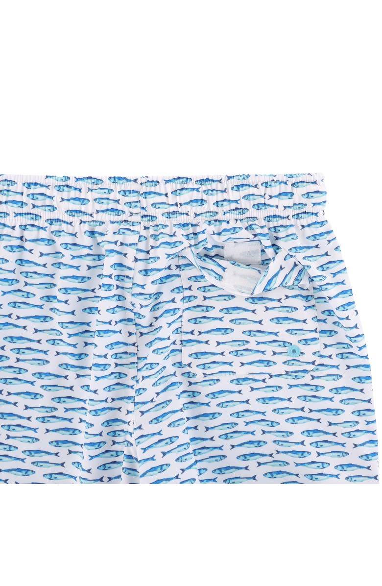 CARIBBEAN JOE Kid's Little Dipper Swim Trunks with Mesh Lining and UPF 50+, Alternate, color, White