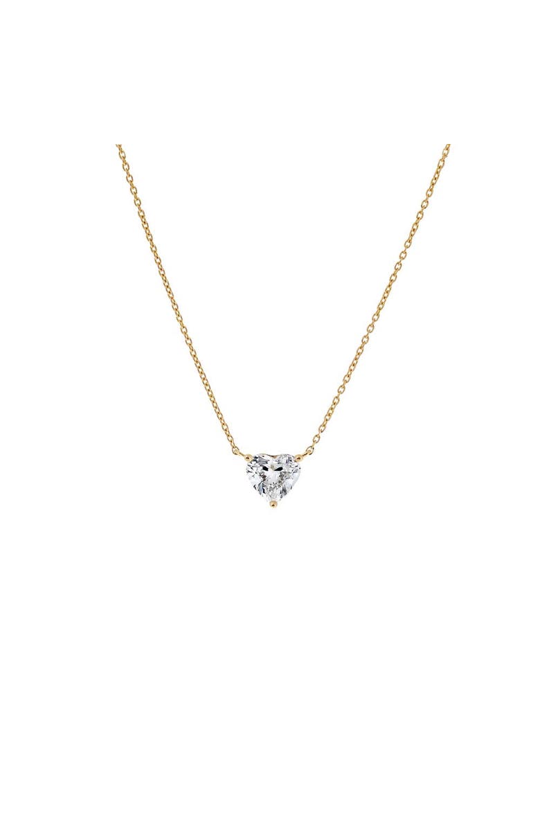 BY ADINA EDEN Lab Grown Diamond Heart Solitaire Necklace 14K, Main, color, 14K Gold - 3 Carat