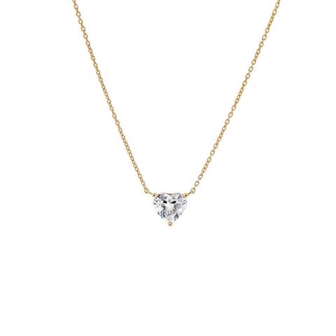 Lab Grown Diamond Heart Solitaire Necklace 14K