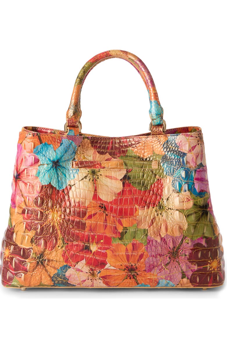 Brahmin Small Denise Embossed Leather Satchel, Alternate, color, Florita