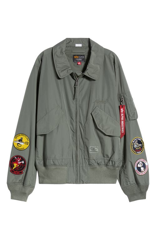 Alpha Industries Patch Detail Relaxed Fit Flight Jacket In Gray