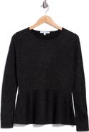 THE CASHMERE PROJECT Metallic Peplum Cashmere Blend Sweater