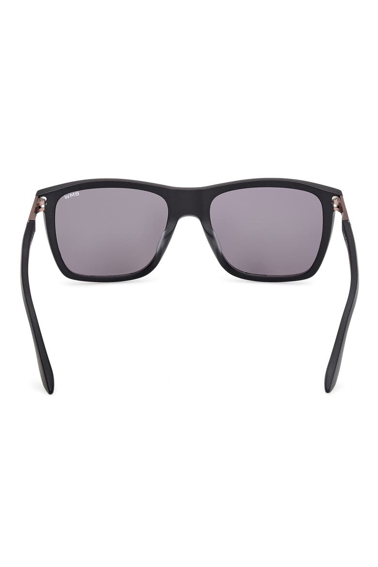 56mm Sunglasses, Alternate, color, MATTE BLACK / SMOKE MIRROR