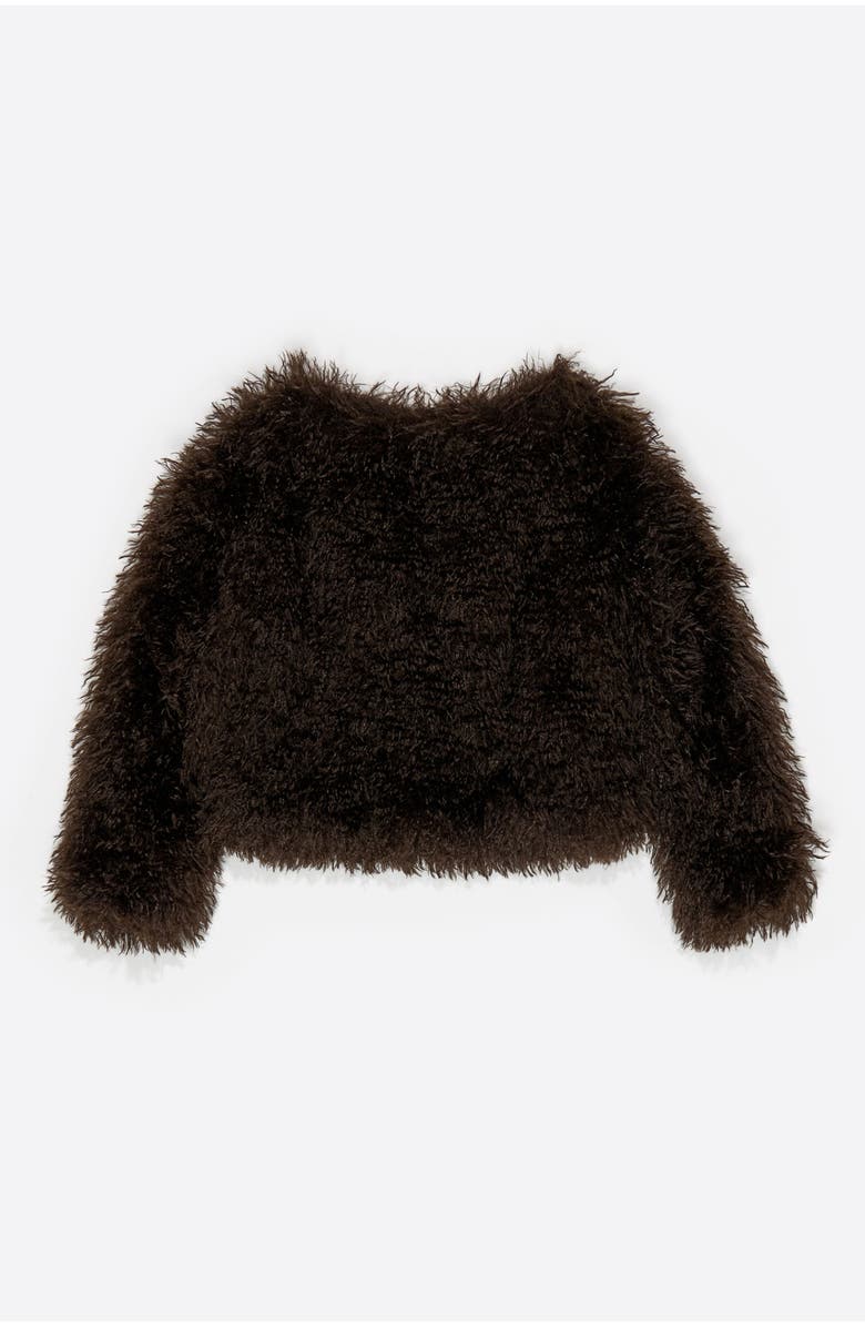 Bimba y Lola Short Fur Pullover Coat, Alternate, color, Dark Brown