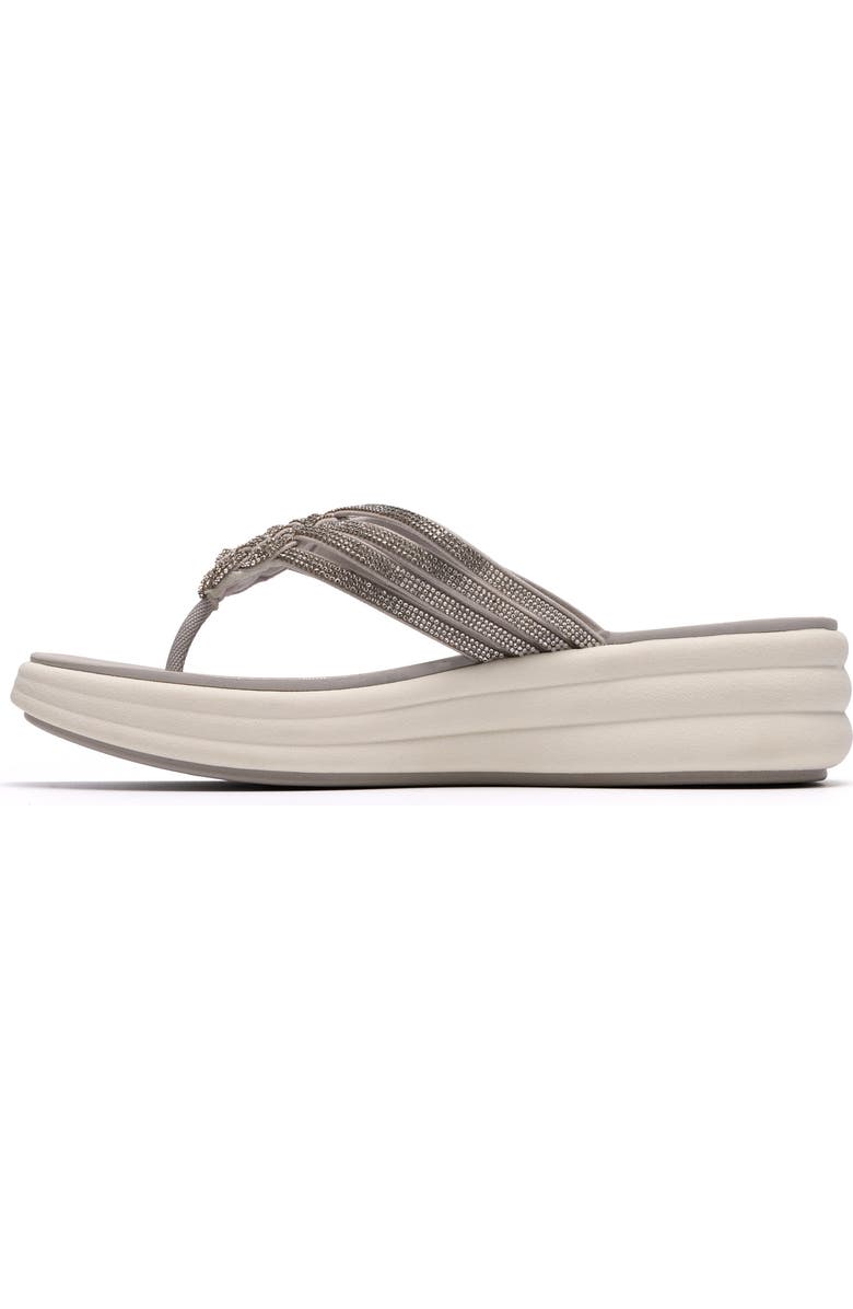 Clarks<sup>®</sup> Drift Gem Wedge Flip Flop, Alternate, color, Silver
