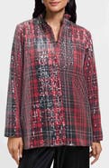 Foxcroft Carolina Plaid Sequin Shirt Jacket