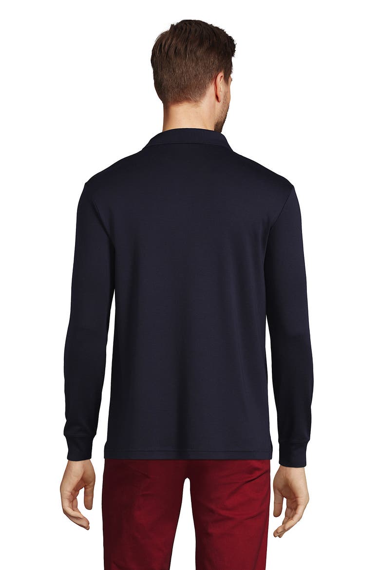 Long Sleeve Cotton Supima Polo Shirt, Alternate, color, Radiant Navy