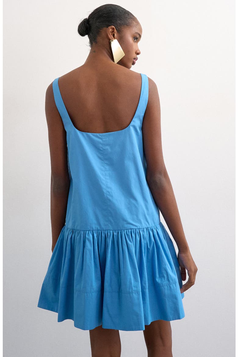 Square Neck Cotton Poplin Dress, Alternate, color, MBLUE
