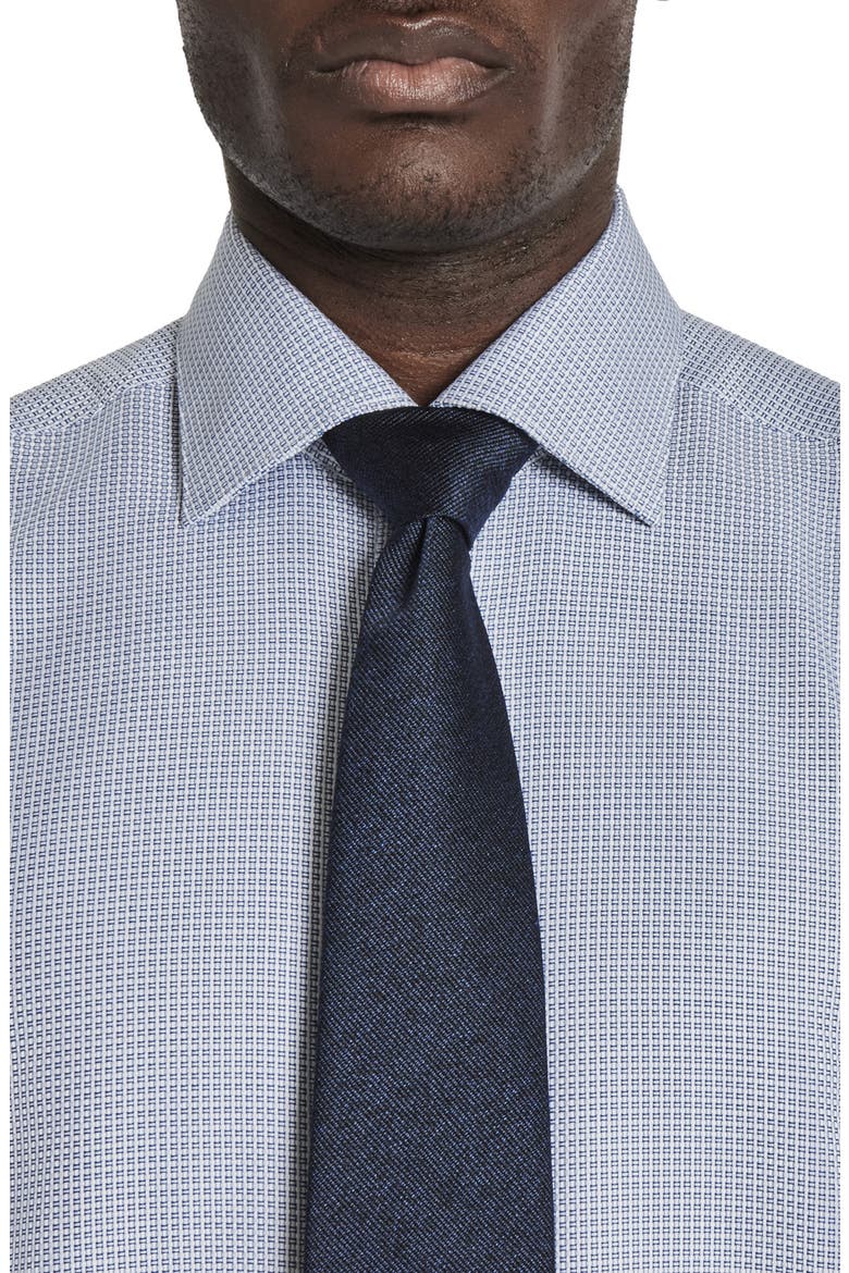 Grosvenor Basket Weave Dress Shirt, Alternate, color, NAVY