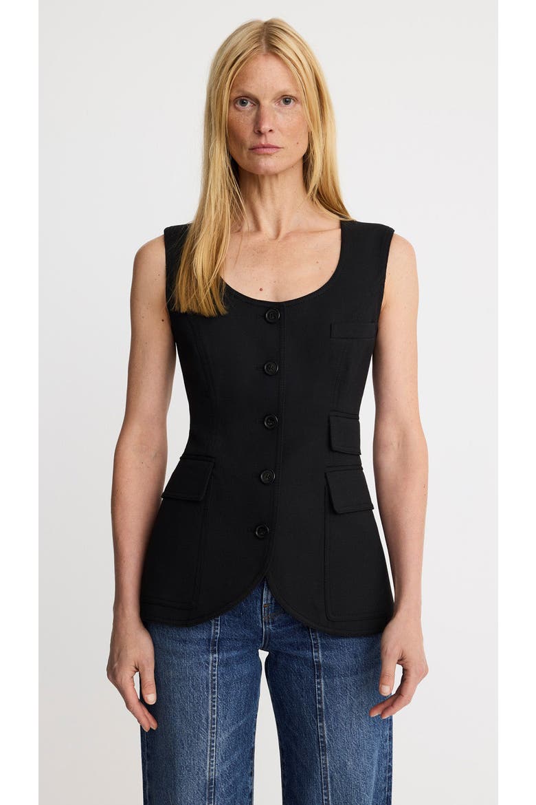 Portrait Neck Vest, Main, color, Deep Black