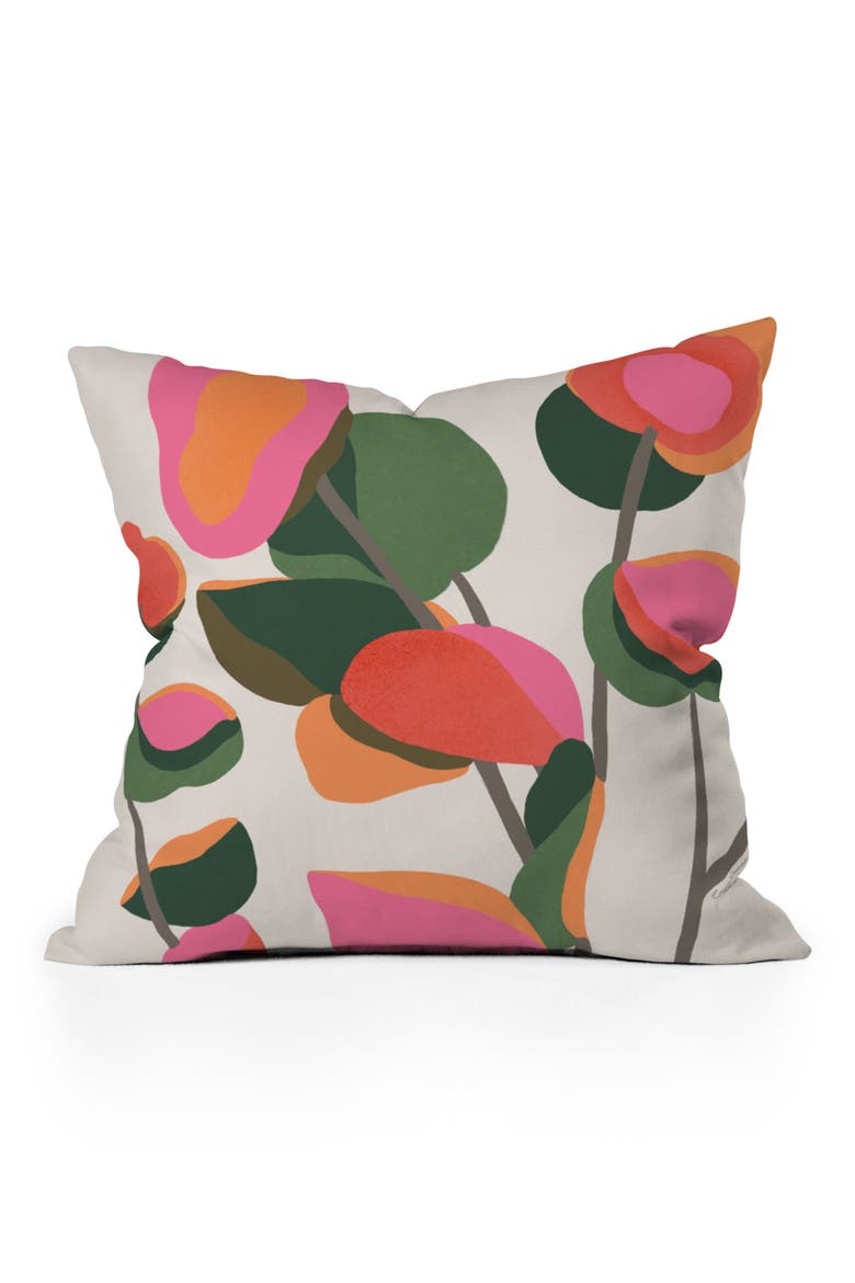 Abstract Eucalyptus Leaves Accent Pillow, Main, color, ORANGE