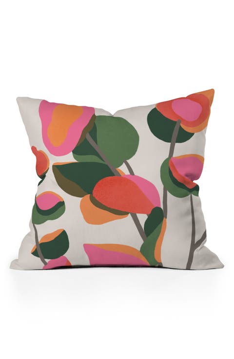 Abstract Eucalyptus Leaves Accent Pillow