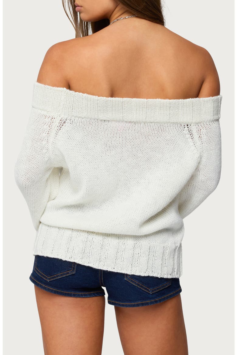 Noemi Off the Shoulder Sweater, Alternate, color, WHITE