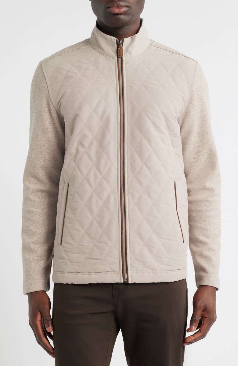 Johnston & Murphy Quilted Full-Zip Jacket, Alternate, color, Tan