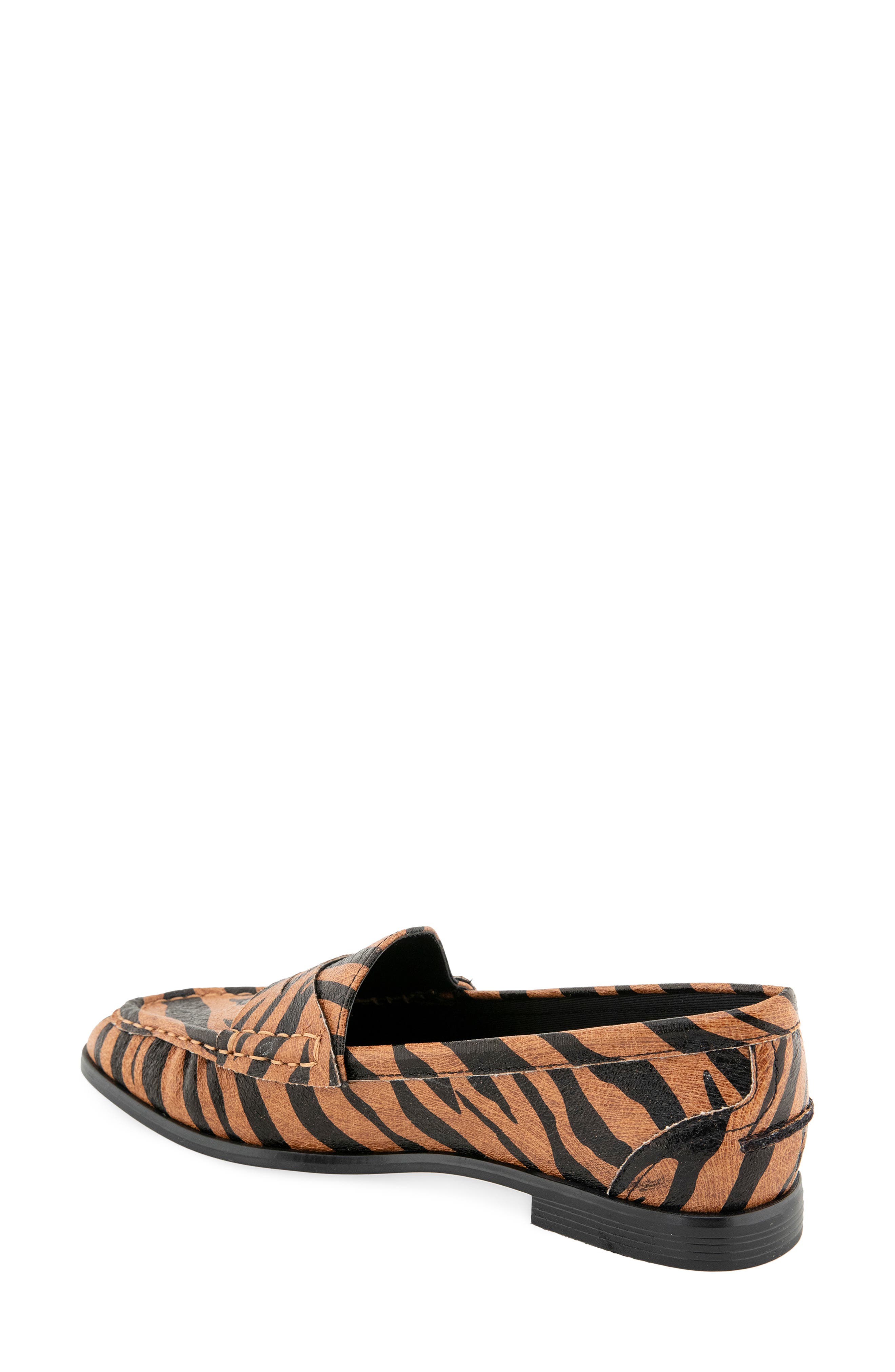 Zoila Penny Loafer, Alternate, color, DARK NATURAL/ BLACK