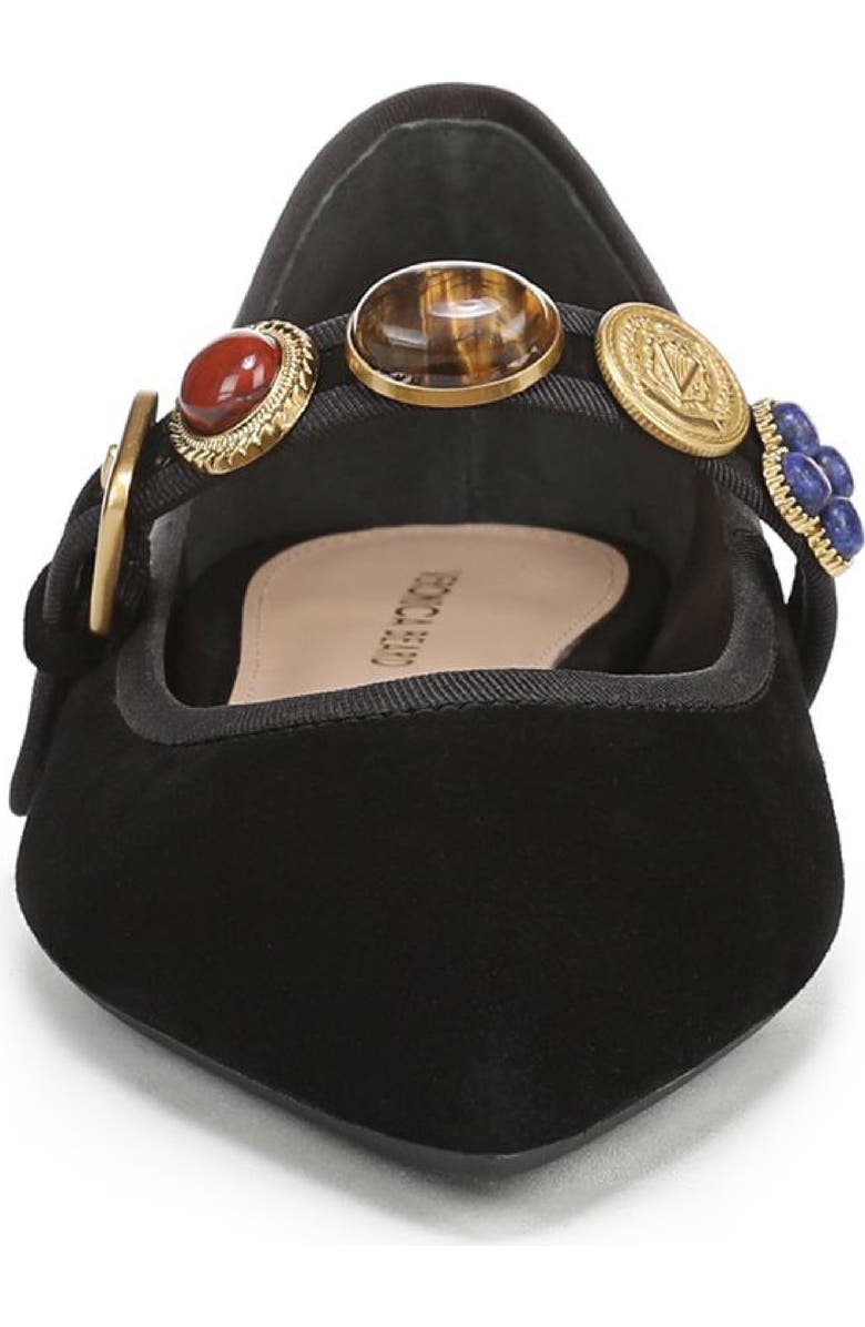 Veronica Beard Selene Charms Pointed Toe Flat, Alternate, color, Black