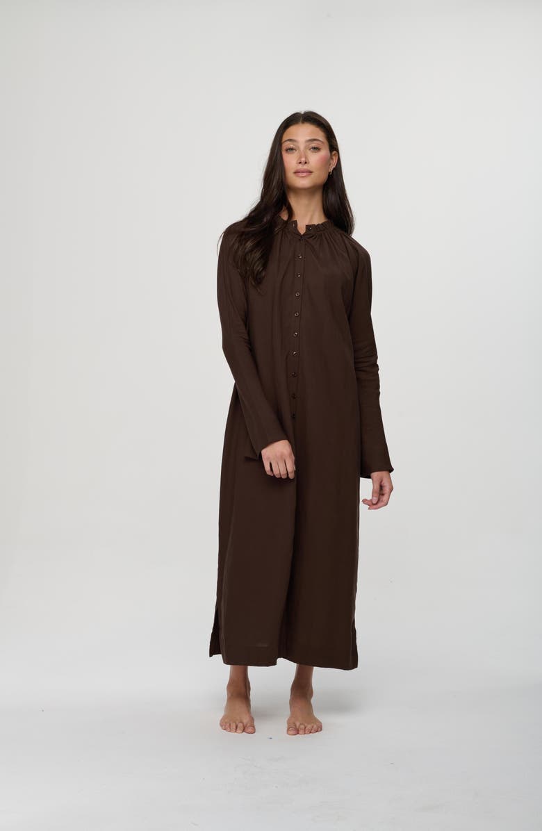 By Tess Collection Fallon Dress, Main, color, Dark Chocolate Brown