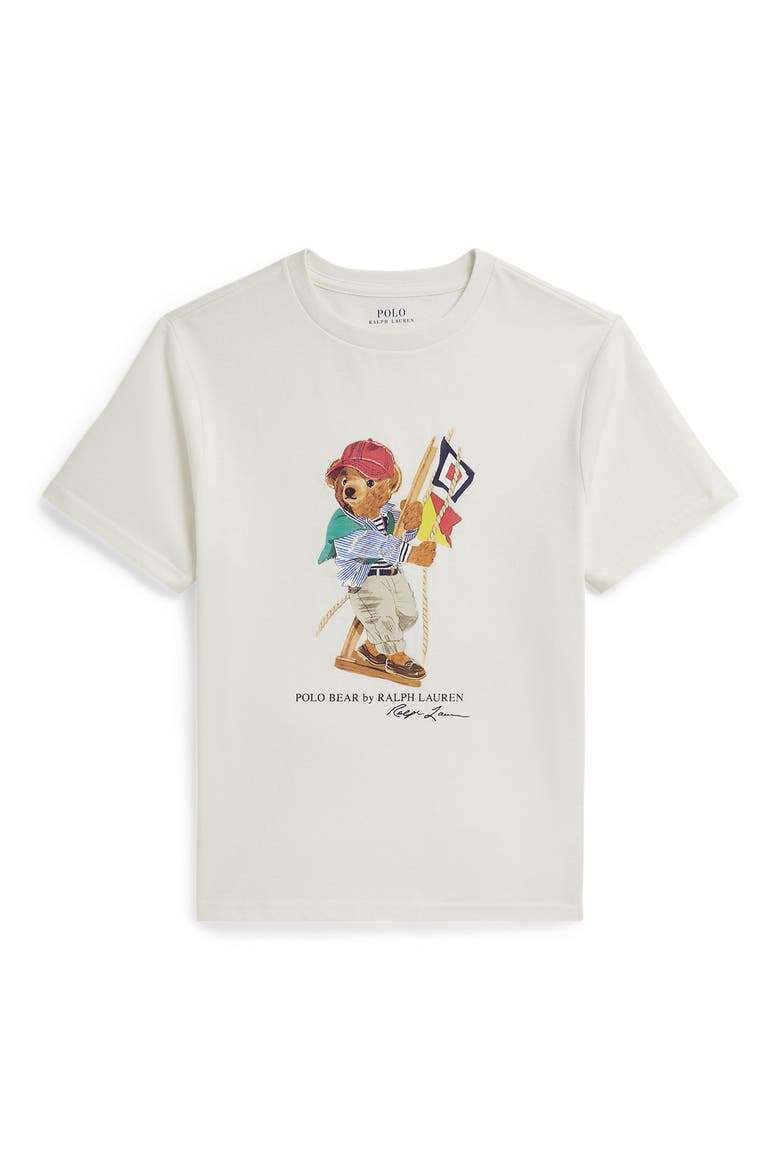 Kids' Polo Bear Cotton Graphic T-Shirt, Main, color, DECK WASH WHITE