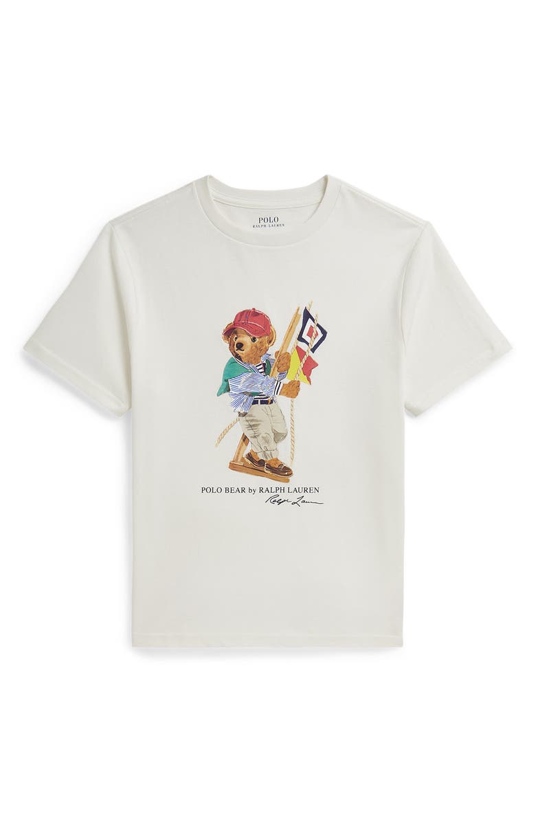 Polo Ralph Lauren Kids' Polo Bear Cotton Graphic T-Shirt, Main, color, Deck Wash White