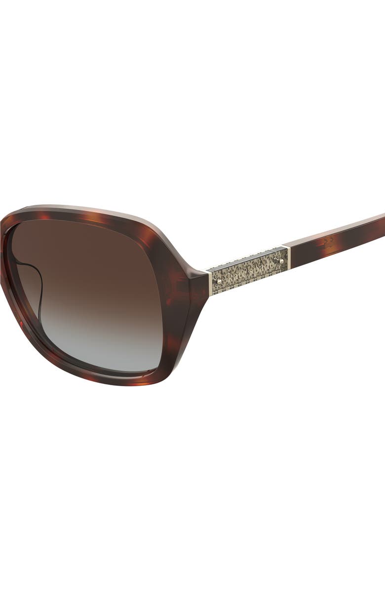 Kate Spade New York yvette 54mm gradient polarized square sunglasses, Alternate, color, Z/Dnubrown / Brown Gradient
