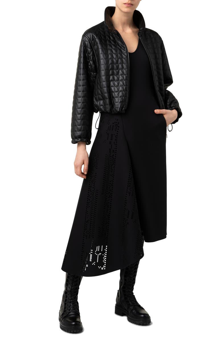 Akris Erzah Trapezoid Quilted Nappa Leather Crop Jacket, Alternate, color, 