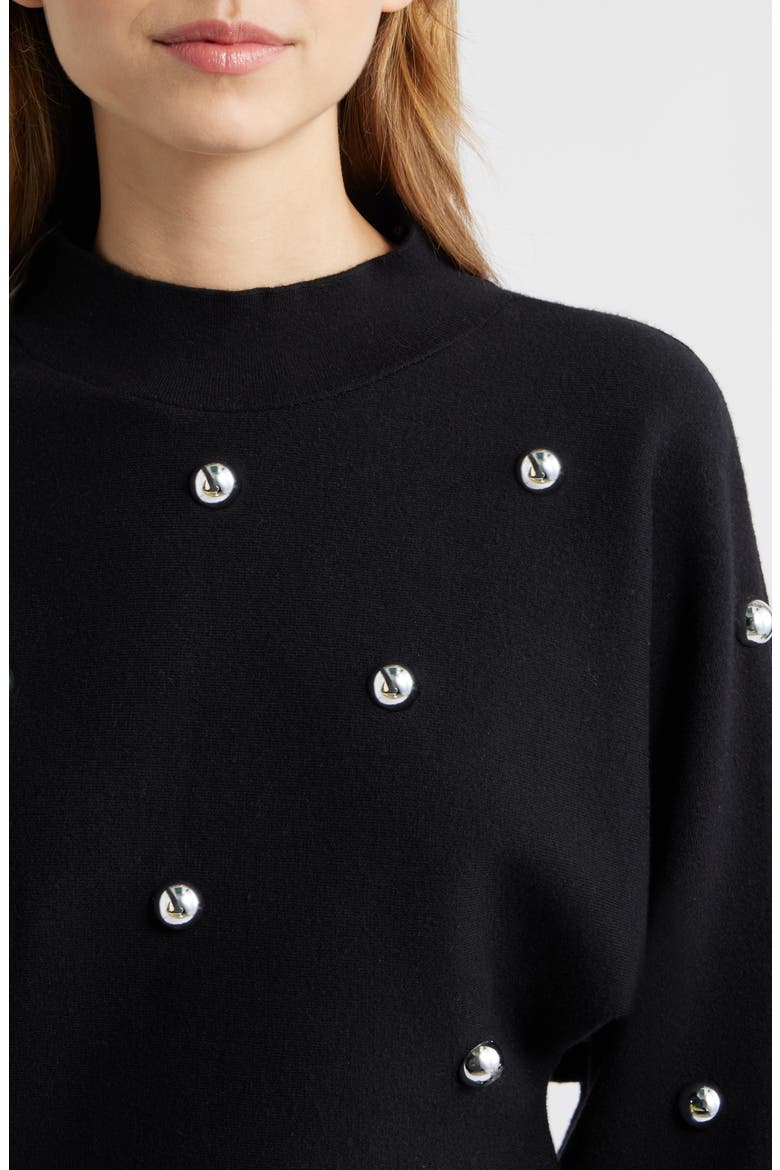 Inoxidab Studded Sweater, Alternate, color, BLACK