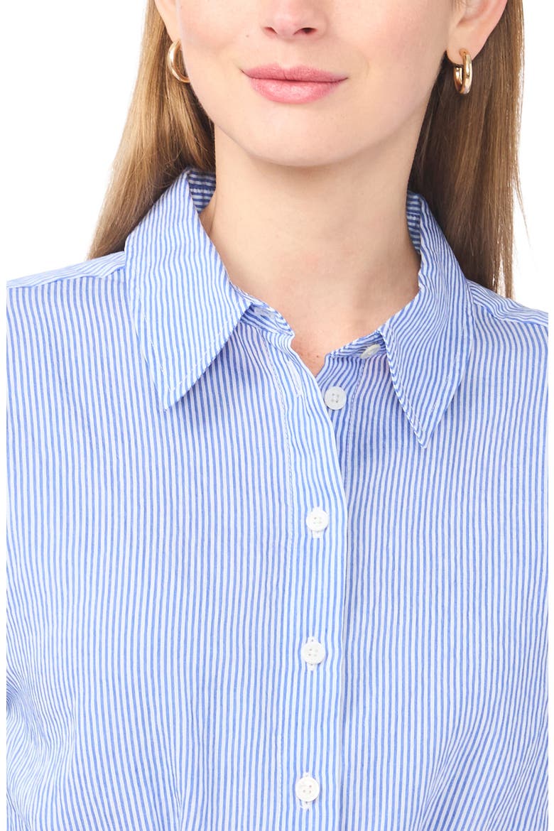 Pleat Waist Button-Up Shirt, Alternate, color, CLASSIC BLUE