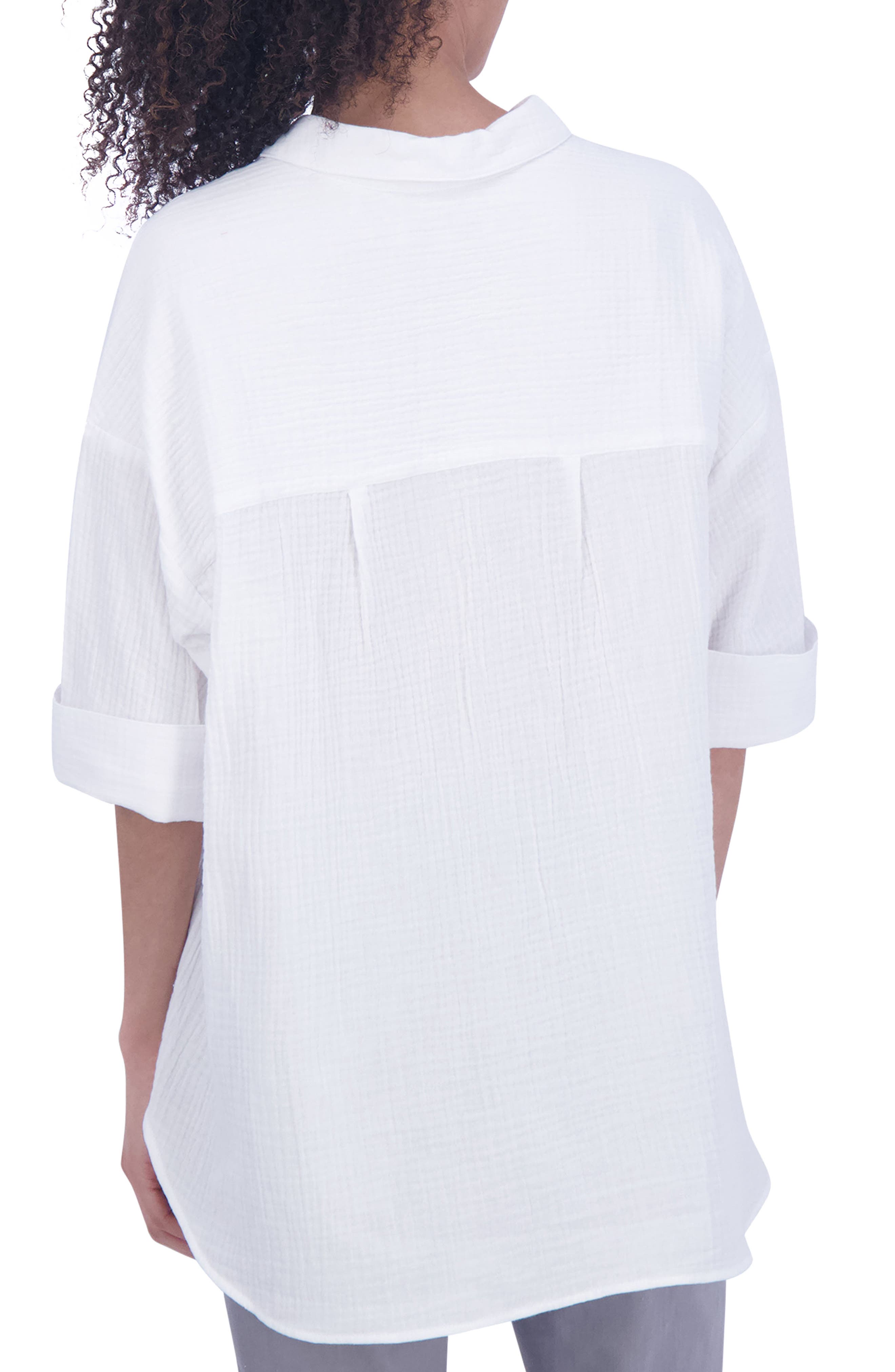 Joanna Cotton Gauze Button-Up Shirt - image 2