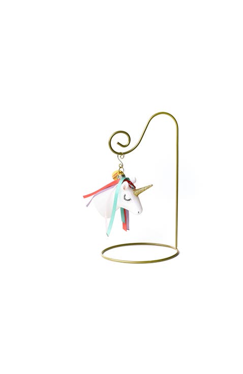 Unicorn Glass Shaped Ornament with Gold Stand