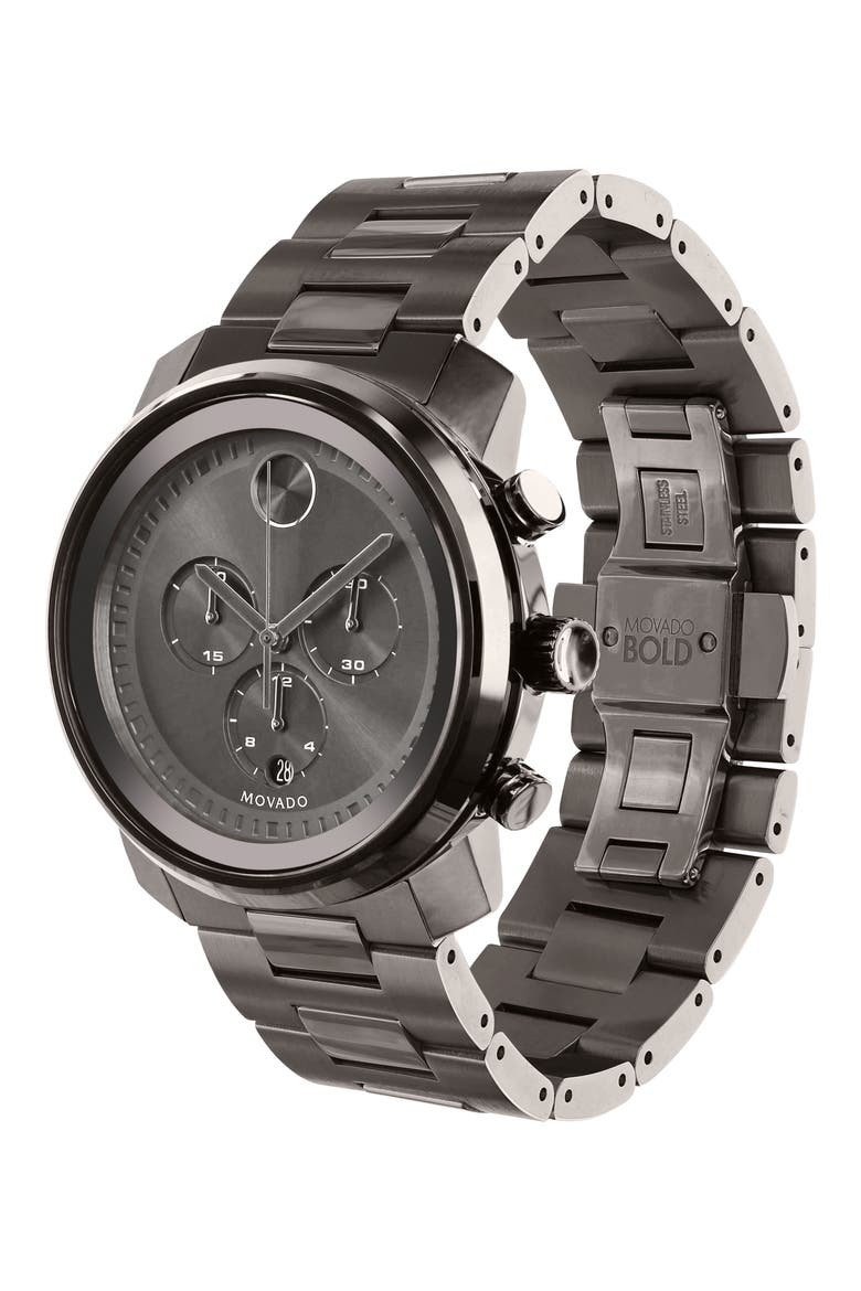 Bold Chronograph Bracelet Watch, 44mm, Alternate, color, GUNMETAL