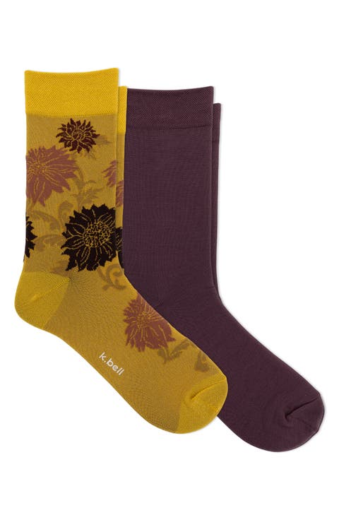 Metallic Tapestry 2-Pack Crew Socks