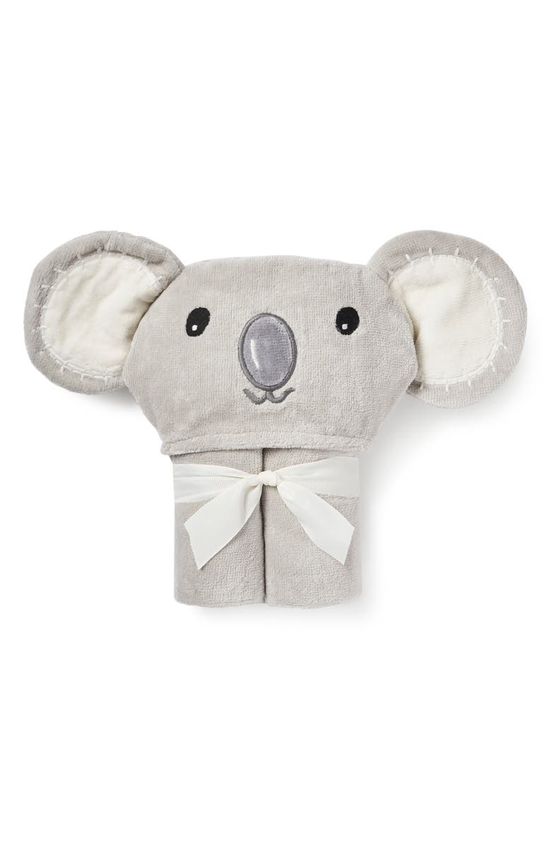 Elegant Baby Terry Velour Hooded Koala Towel, Main, color, Light Gray