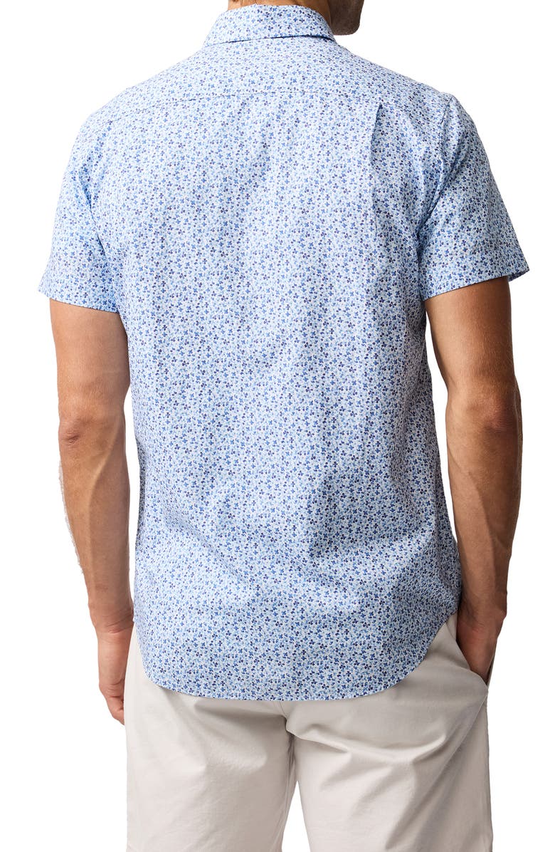 Rodd & Gunn Charlcott Floral Short Sleeve Button-Up Shirt, Alternate, color, Ocean