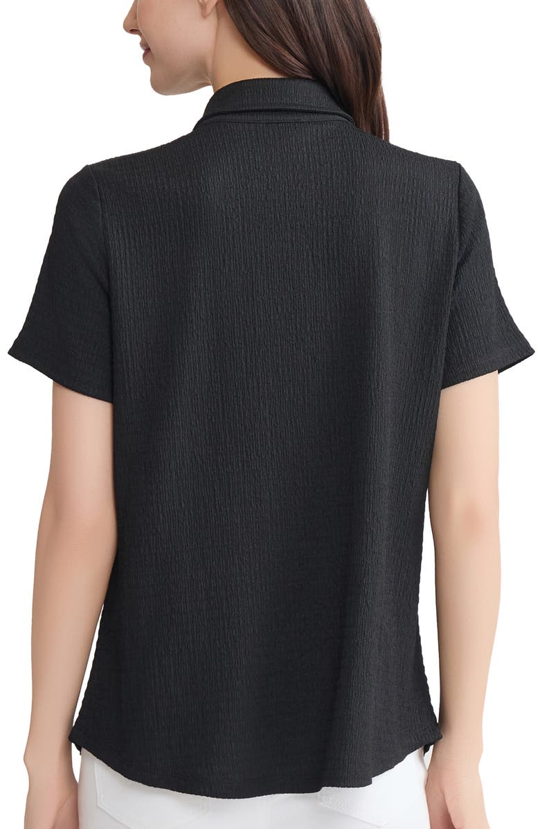 Jones New York Texture Short Sleeve Button-Up Shirt, Alternate, color, Jones Black