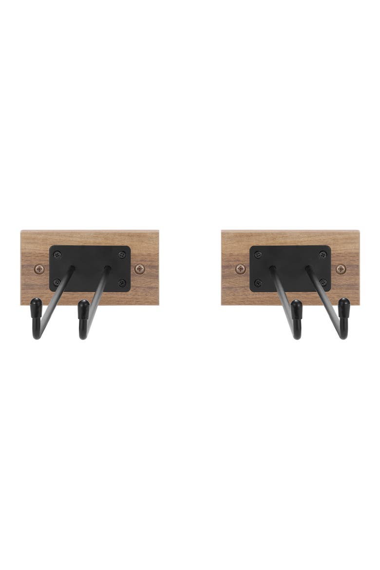Wall Mounted Wine Glass Rack, Alternate, color, MAHOGANY