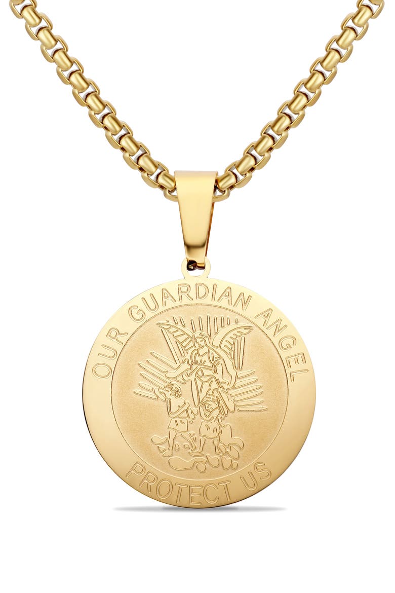 Guardian Angel Necklace, Main, color, GOLD