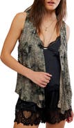 Free People Arden Sequin & Bead Detail Tie Dye Vest