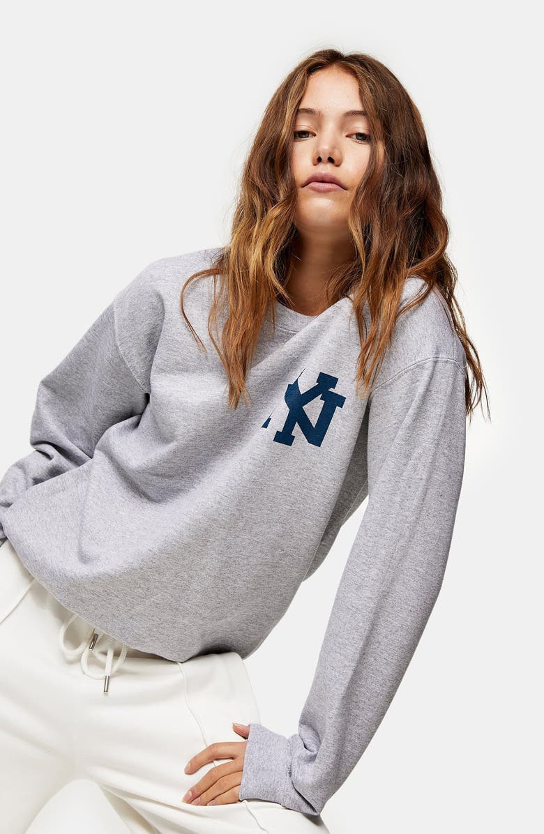 Topshop New York Yankees Sweatshirt, Alternate, color,