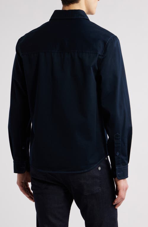 Hugo Boss Boss Owen Relaxed Fit Button-up Overshirt In Dark Blue