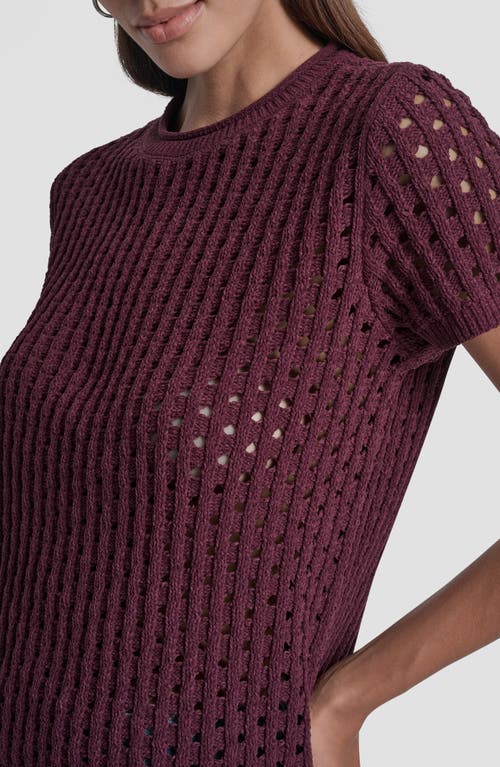 Dkny Jeans Open Stitch Sweater In Purple