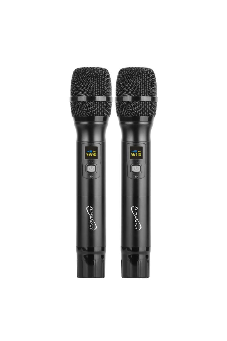 UHF Dual Fixed Channel Wireless Microphone 200ft Range, Alternate, color, Black